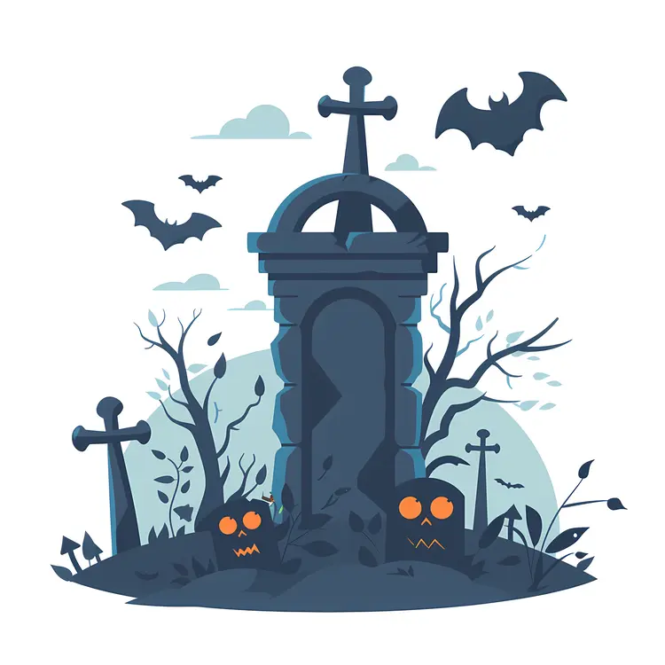 Graveyard with Crosses for Halloween