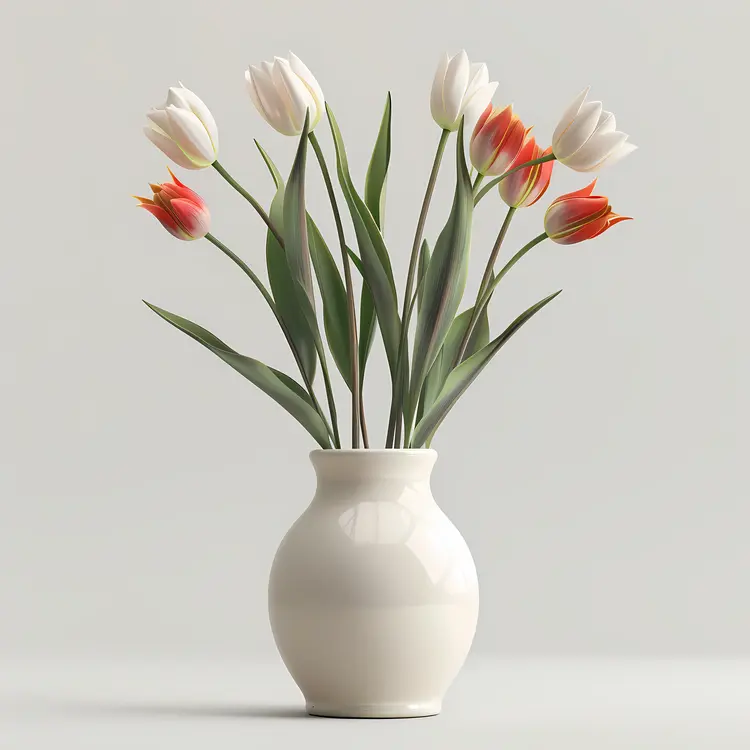 Elegant Tulips in White Vase