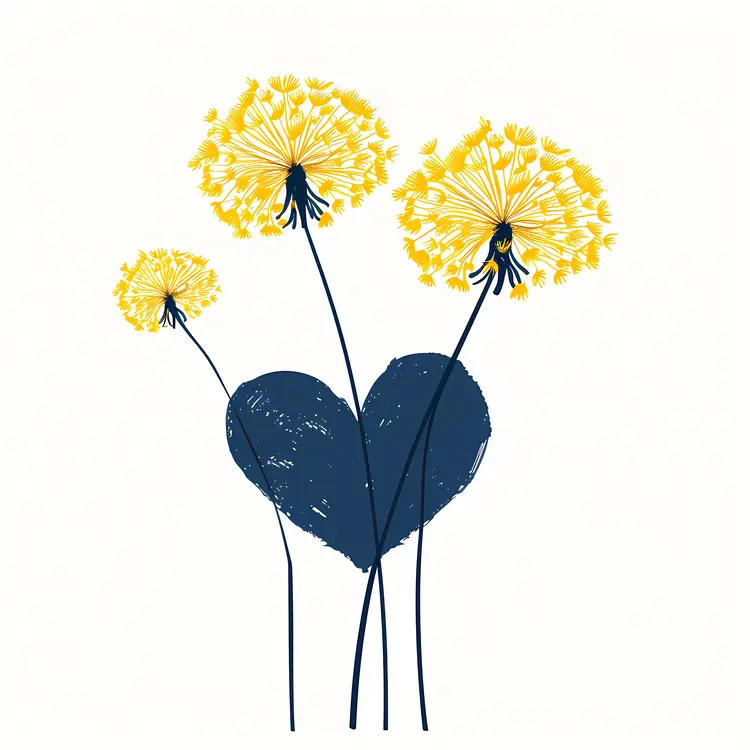 Yellow Heart-shaped Dandelion