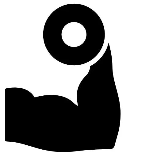 Black Flexed Arm Icon