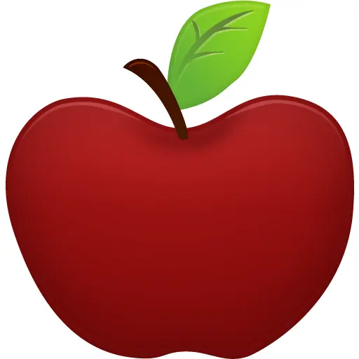 Red Apple with Leaf