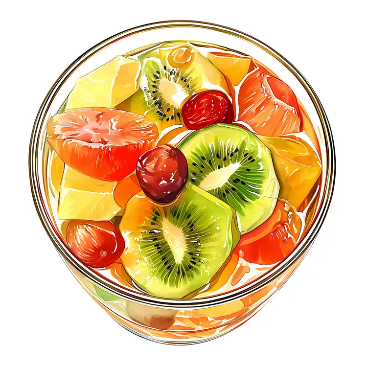 Refreshing Fruit Salad in a Glass