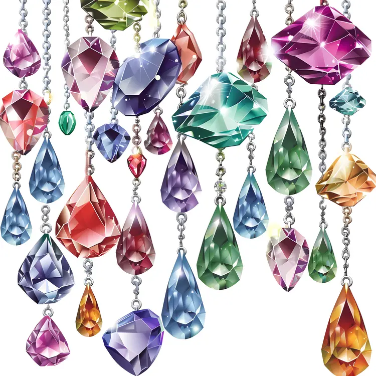 Hanging Colorful Gems