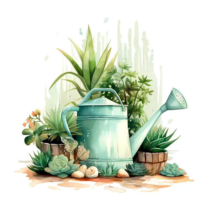 Watering Can with Succulents