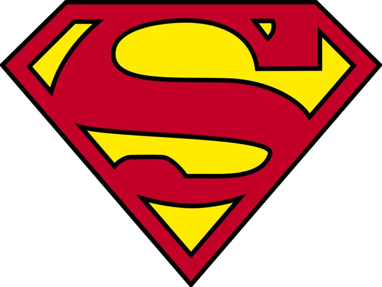 Classic Superman Logo in Red and Yellow