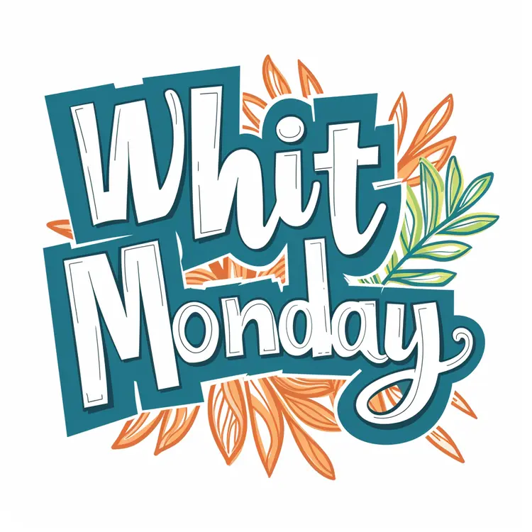 Whit Monday Text with Floral Design