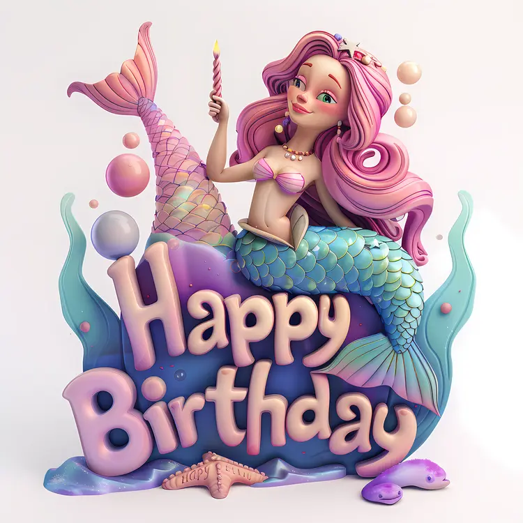 Mermaid with Underwater Theme for Birthday