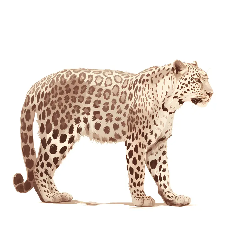 Walking Leopard Illustration