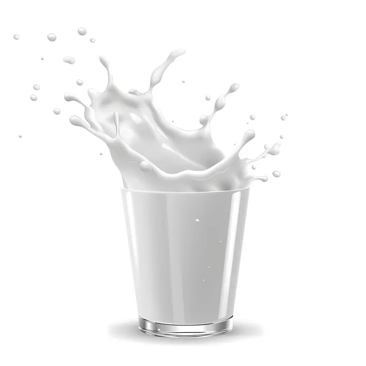 Refreshing Glass of Milk with Splash