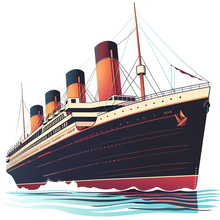 Large Ship in the Ocean with Reflection