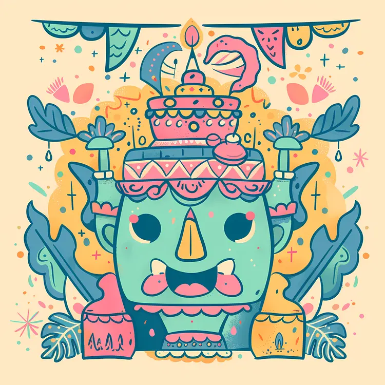 Colorful Doodle Mask