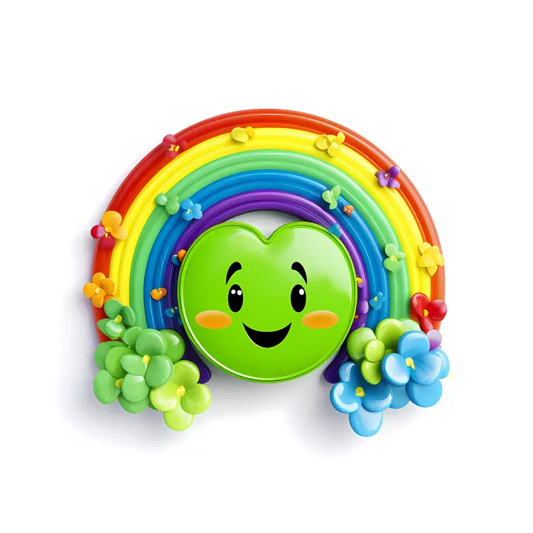 Smiling Clover with Rainbow for St. Patrick's Day