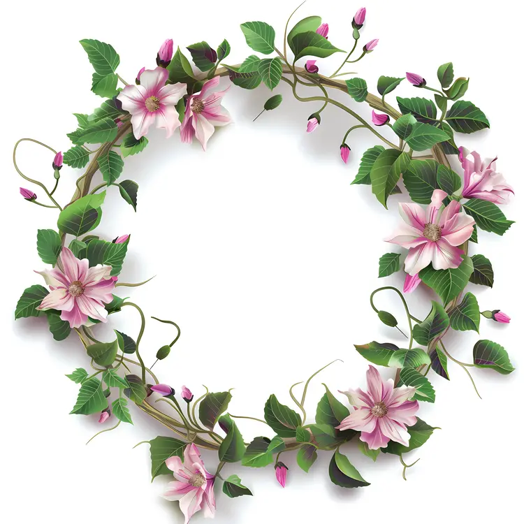 Pink and Green Floral Wreath