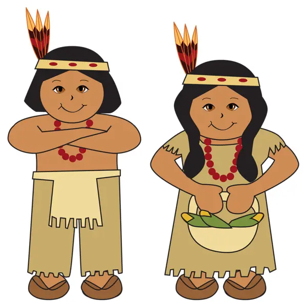Couple in Traditional Dress with Feathers