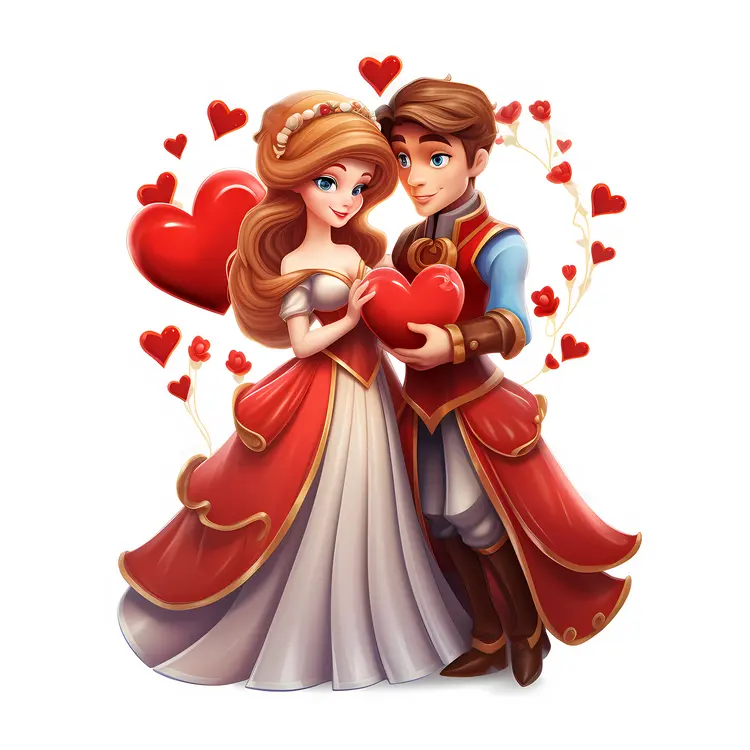 Fairy Tale Couple with Heart