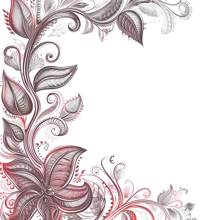 Elegant Red and White Floral Corner Design