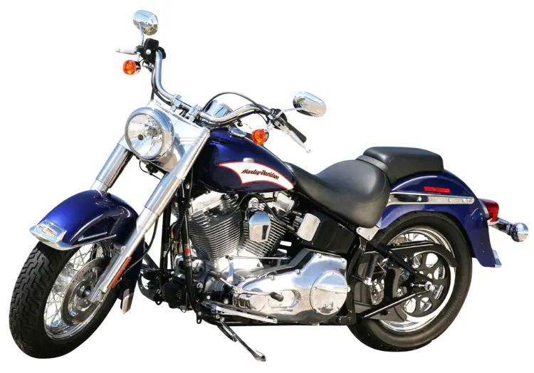 Blue Motorcycle with Chrome Details