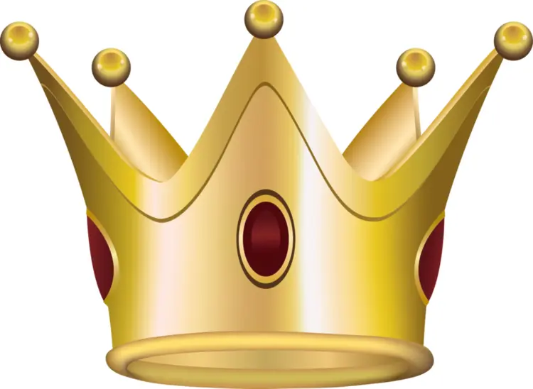 Golden Crown with Red Jewels