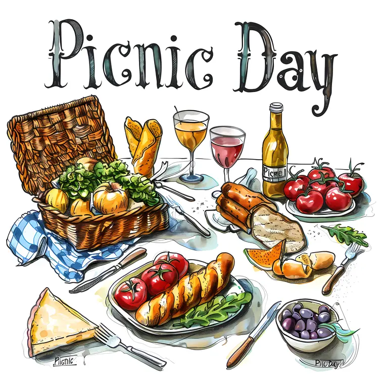 Picnic Day with Bread and Wine