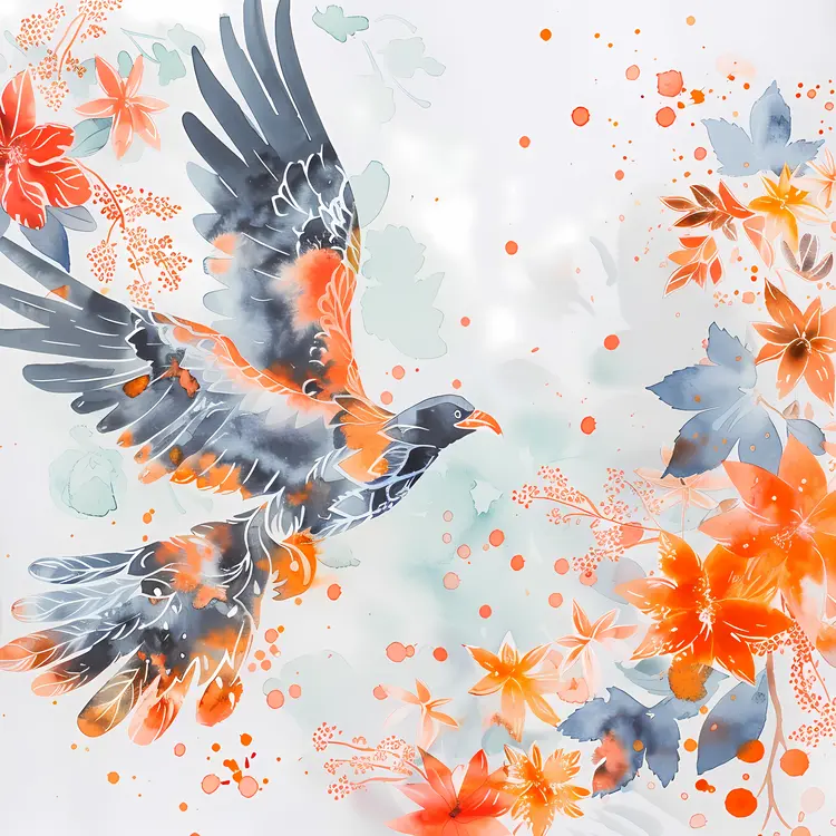 Bird in Floral Surroundings
