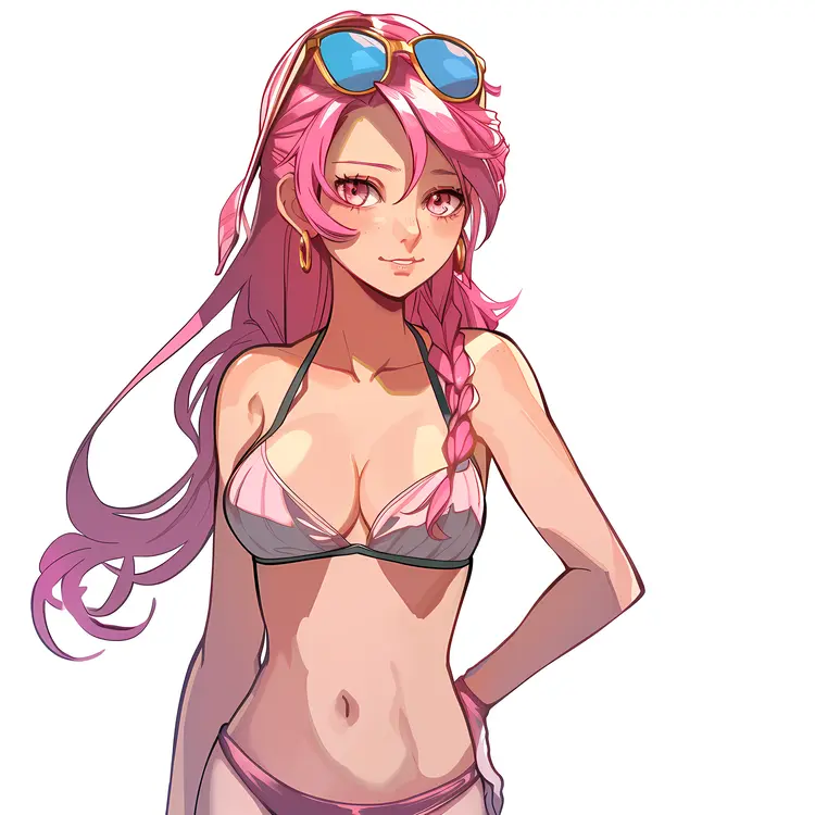 Anime Girl in Bikini with Sunglasses