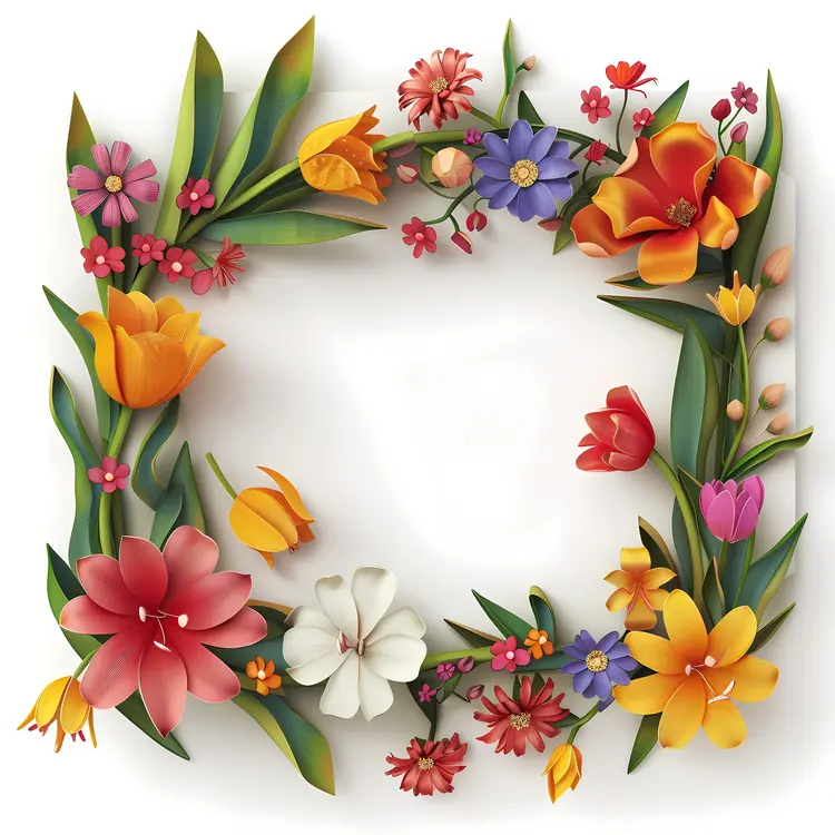 Colorful Floral Frame