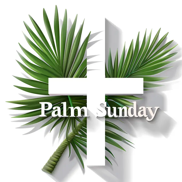 Palm Sunday with White Cross