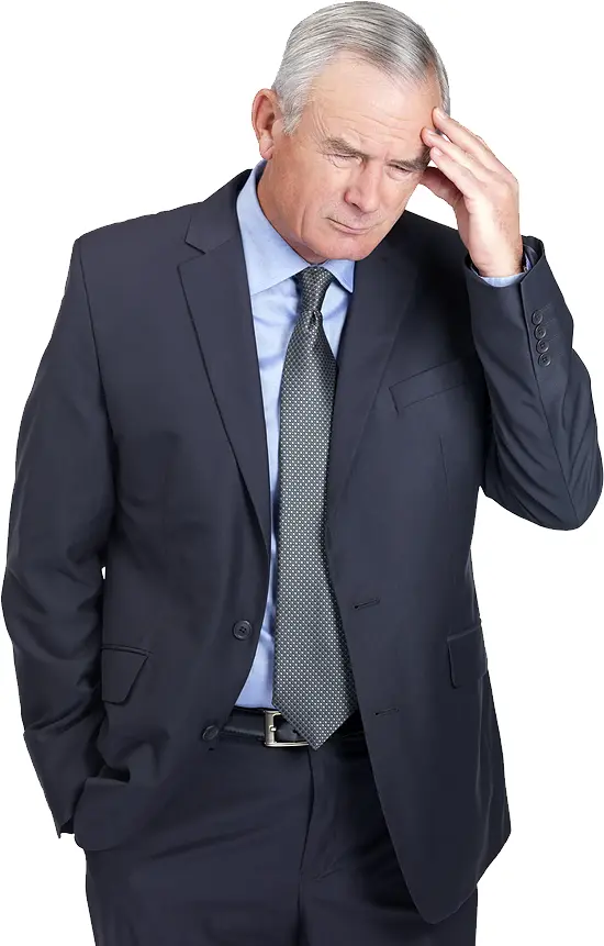 Elderly Businessman in Deep Thought