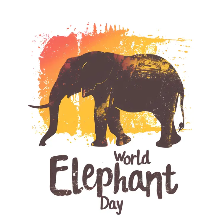 World Elephant Day Poster with Artistic Design
