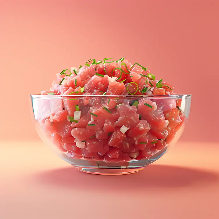 Bowl of Fresh Diced Fish