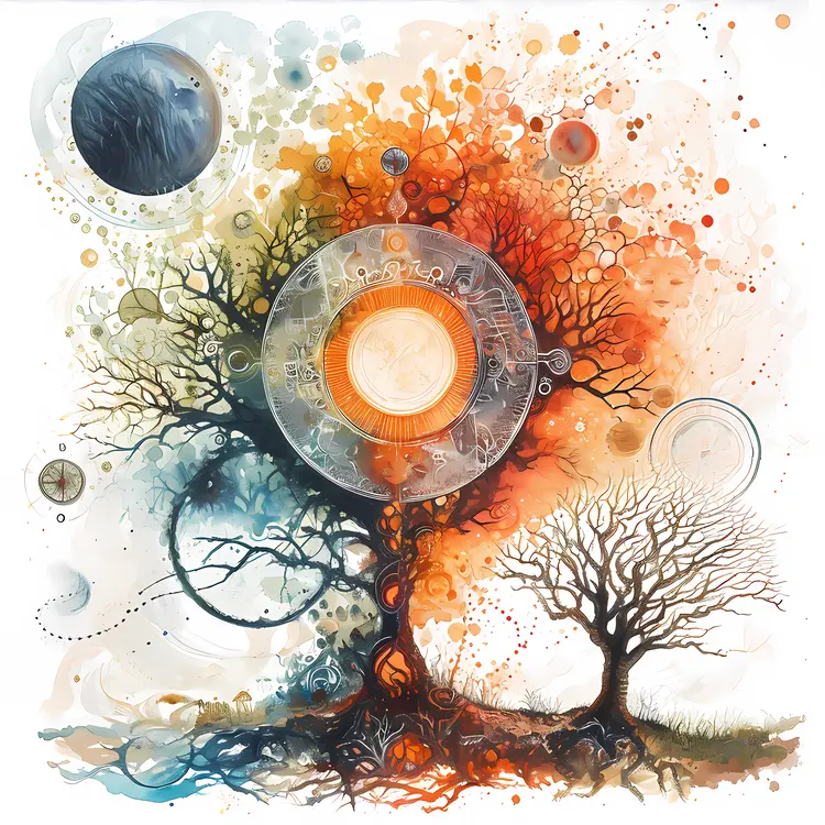 Tree with Planets and Sun
