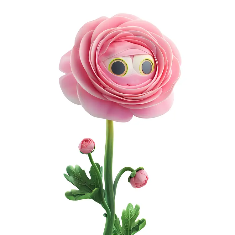 Cute Pink Cartoon Flower