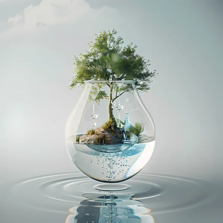 Tree in Glass with Water