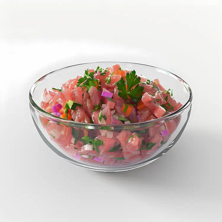 Fish Ceviche in Glass Bowl