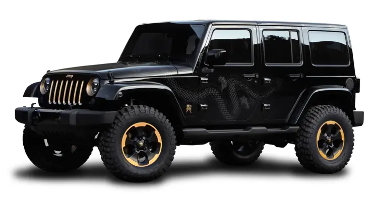 Black Jeep with Custom Design