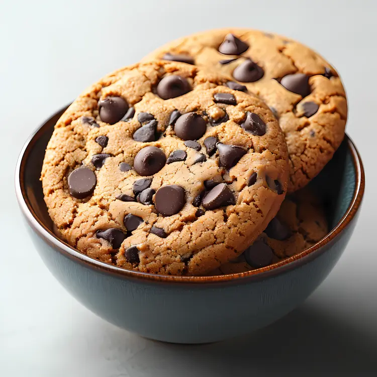 Delicious Chocolate Chip Cookies in a Bowl