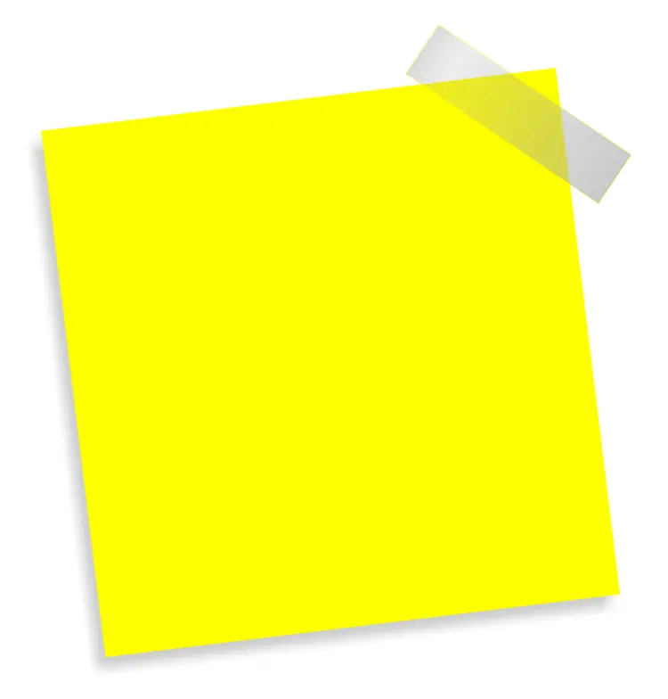 Yellow Sticky Note with Tape