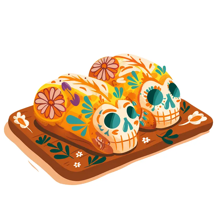Colorful Decorated Bread for Day of the Dead