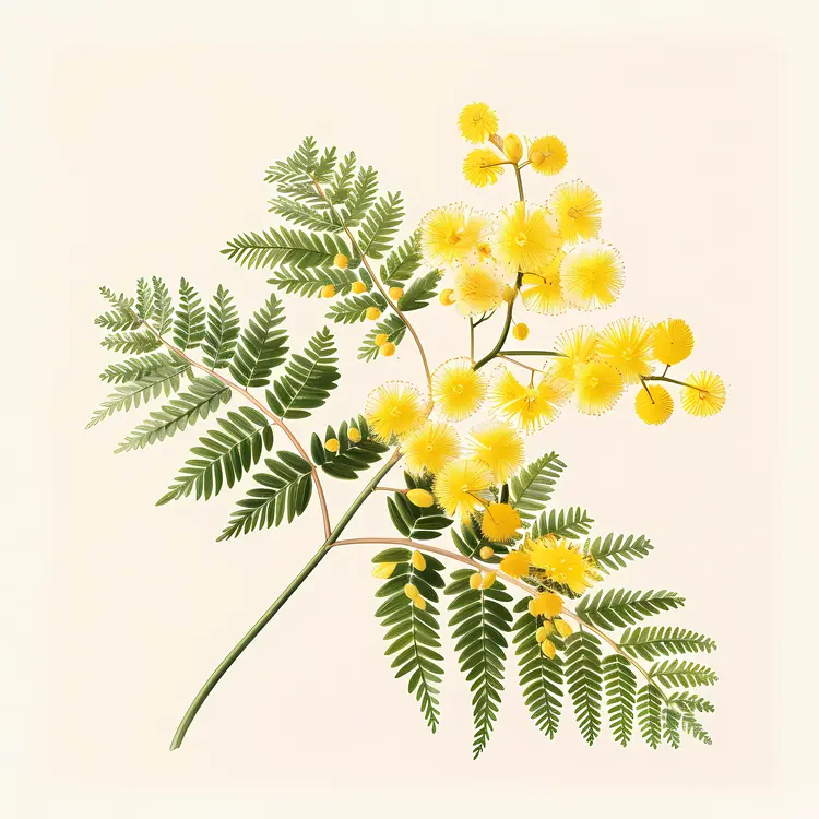 Yellow Flowers with Green Leaves