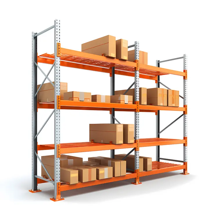 Warehouse Shelves with Empty Spaces