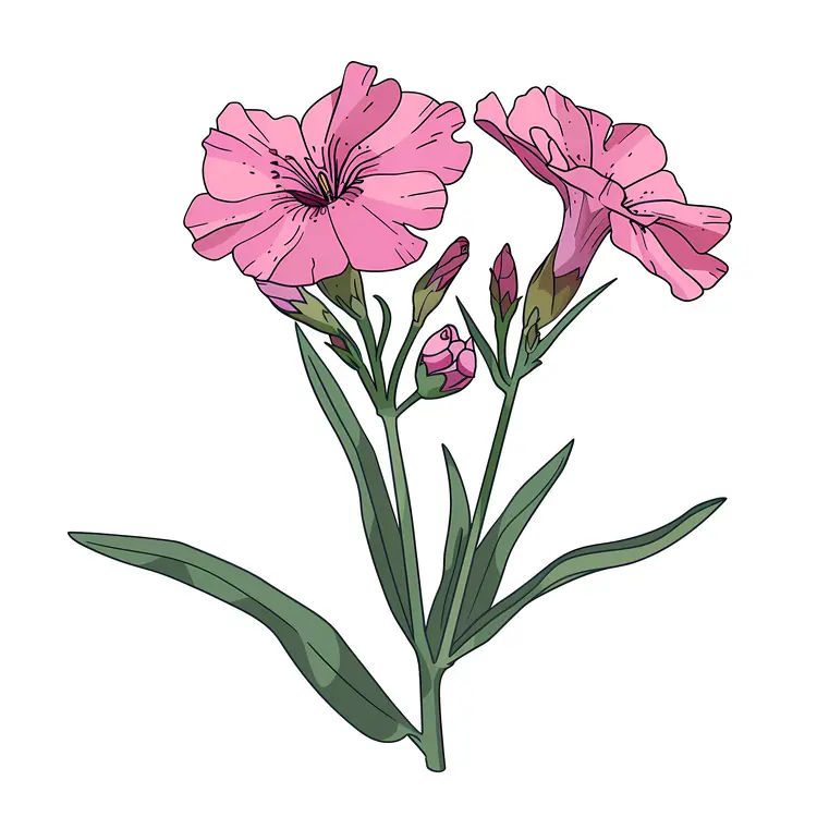Beautiful Pink Flowers Illustration