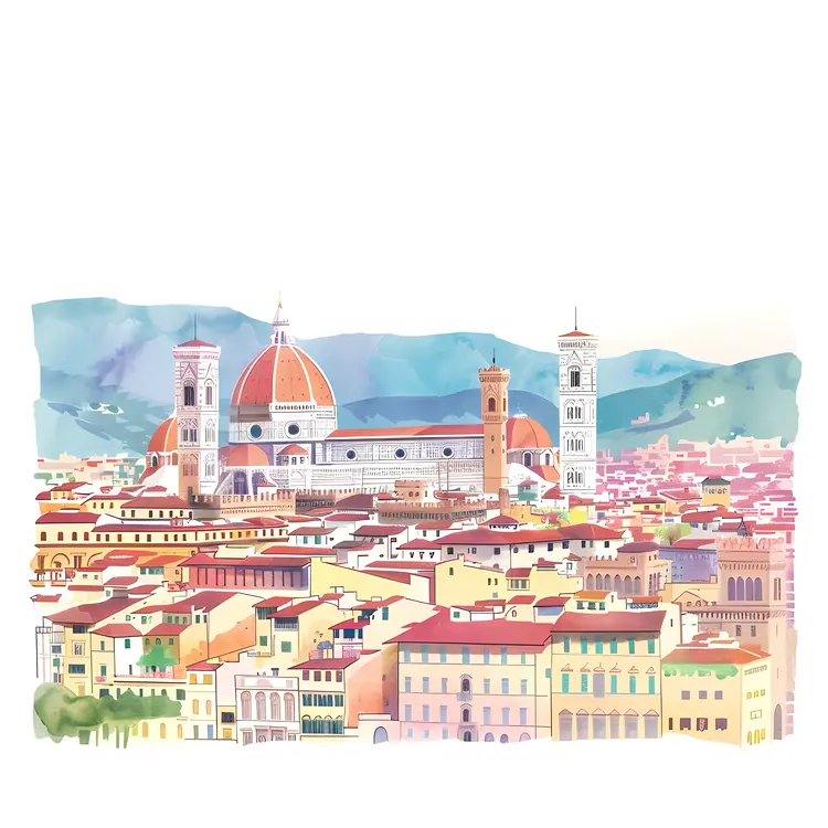 Watercolor Florence Cathedral