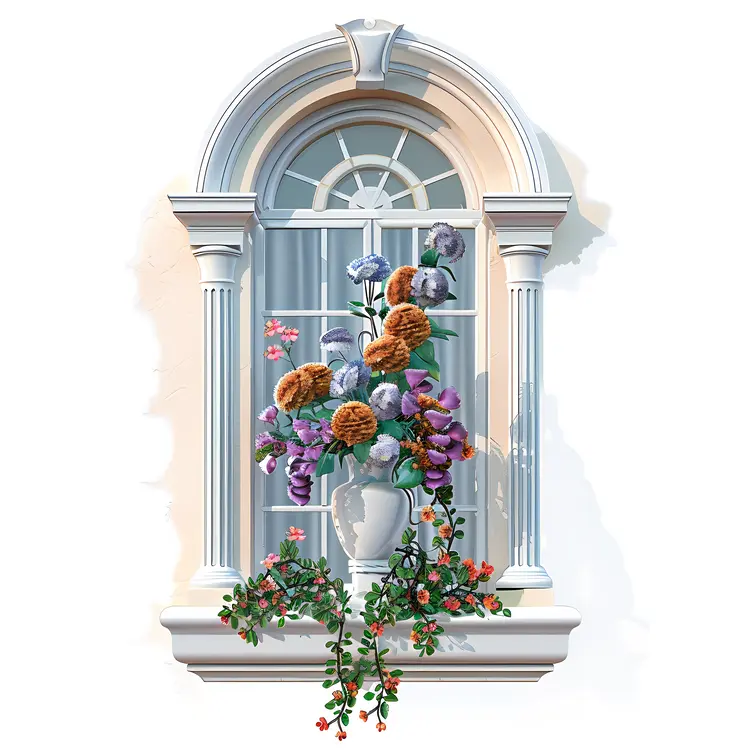 Elegant Flower Vase on Window Sill