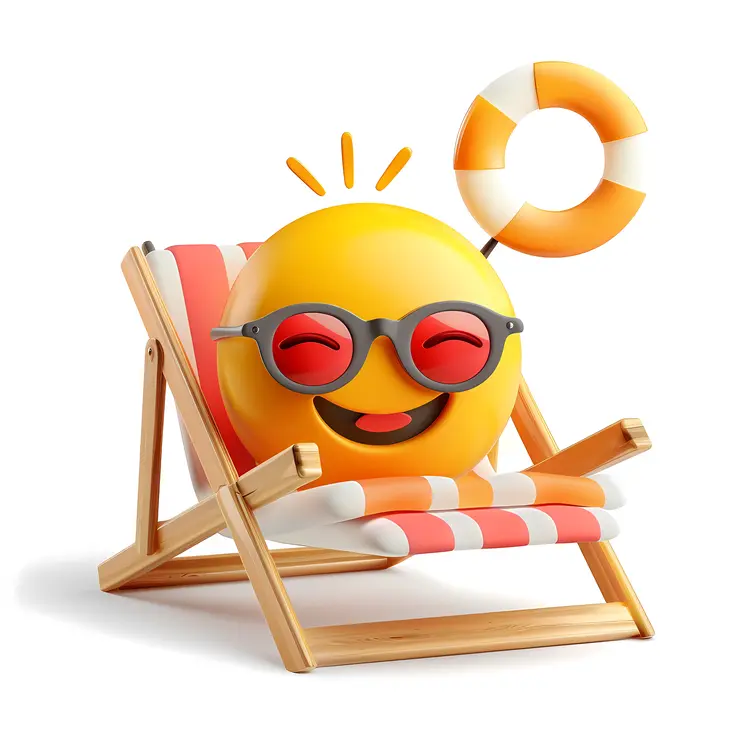 Sun Relaxing on Deck Chair