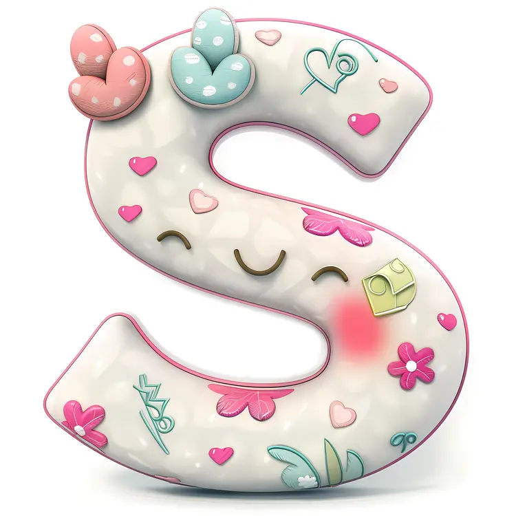 Adorable Letter S with Hearts