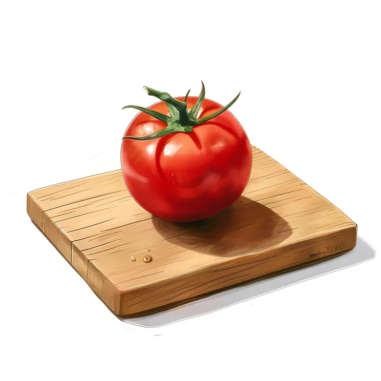 Fresh Tomato on Cutting Board