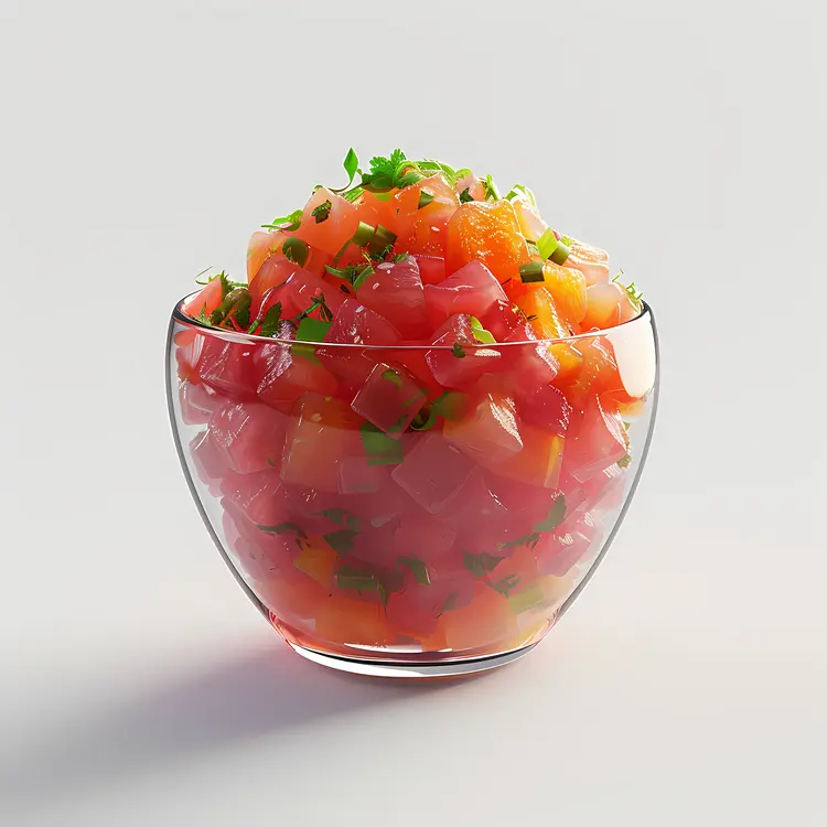 Bowl of Fresh Diced Fish