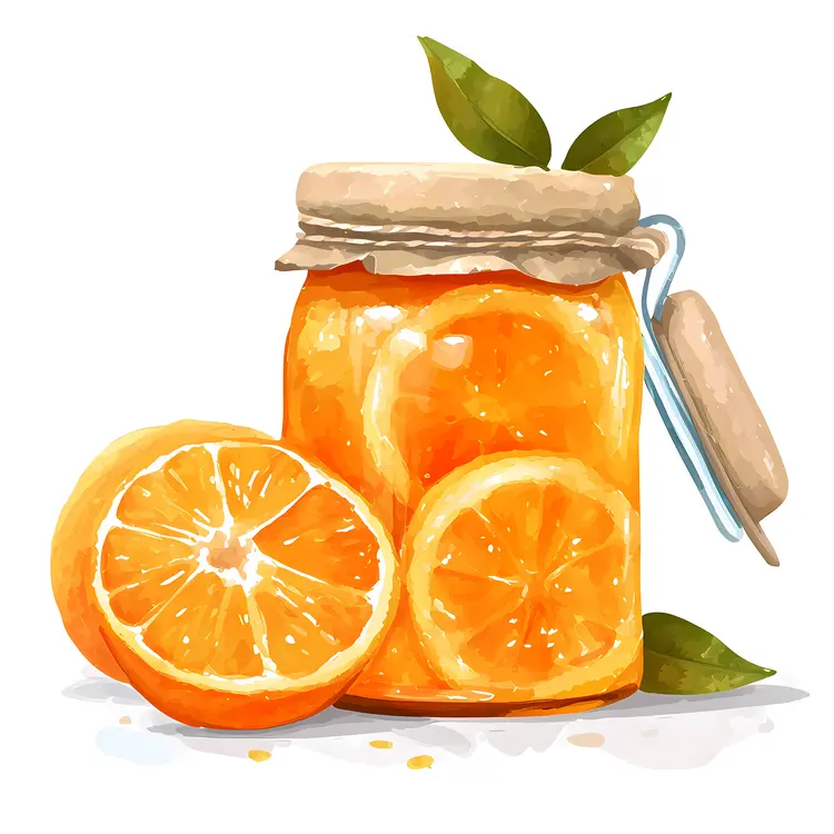 Orange Marmalade in a Jar with Slices