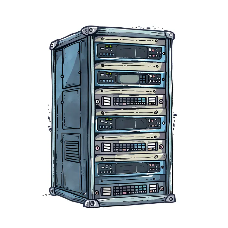 Vintage Server Rack Illustration