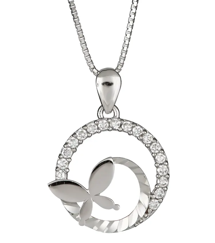 Elegant Butterfly Pendant with Silver Chain
